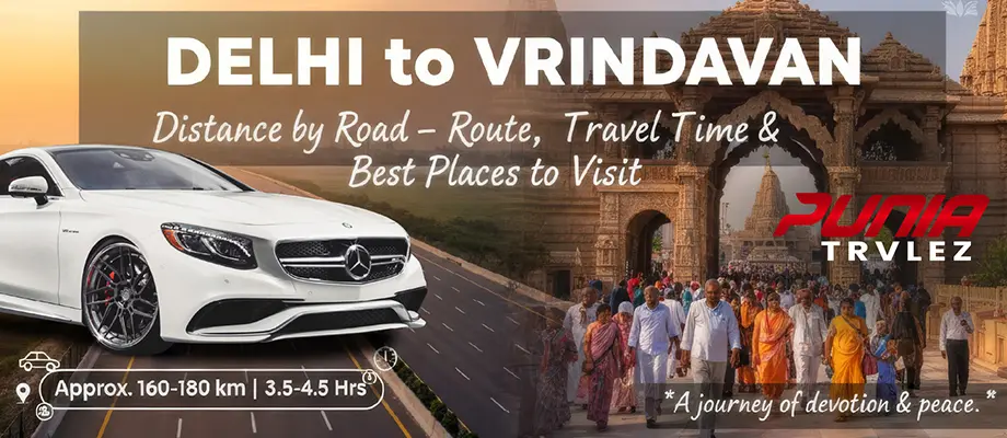 delhi to vrindavan travel distance